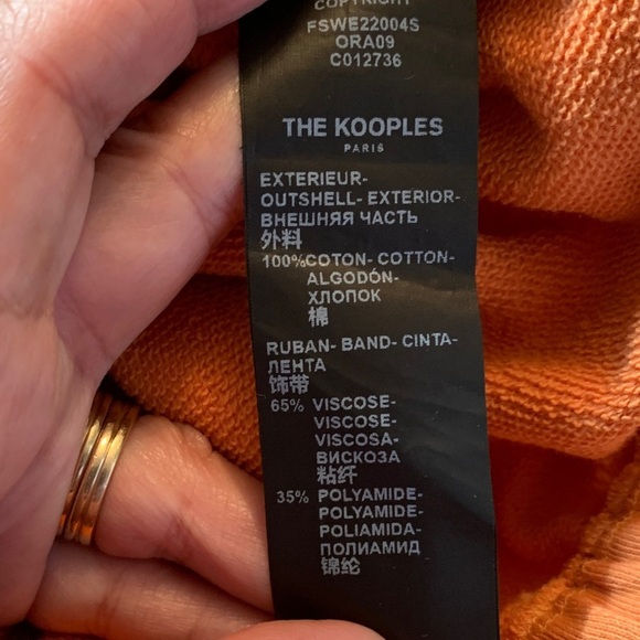 Kooples X Sport Orange and White Hoodie - Picture 12 of 12